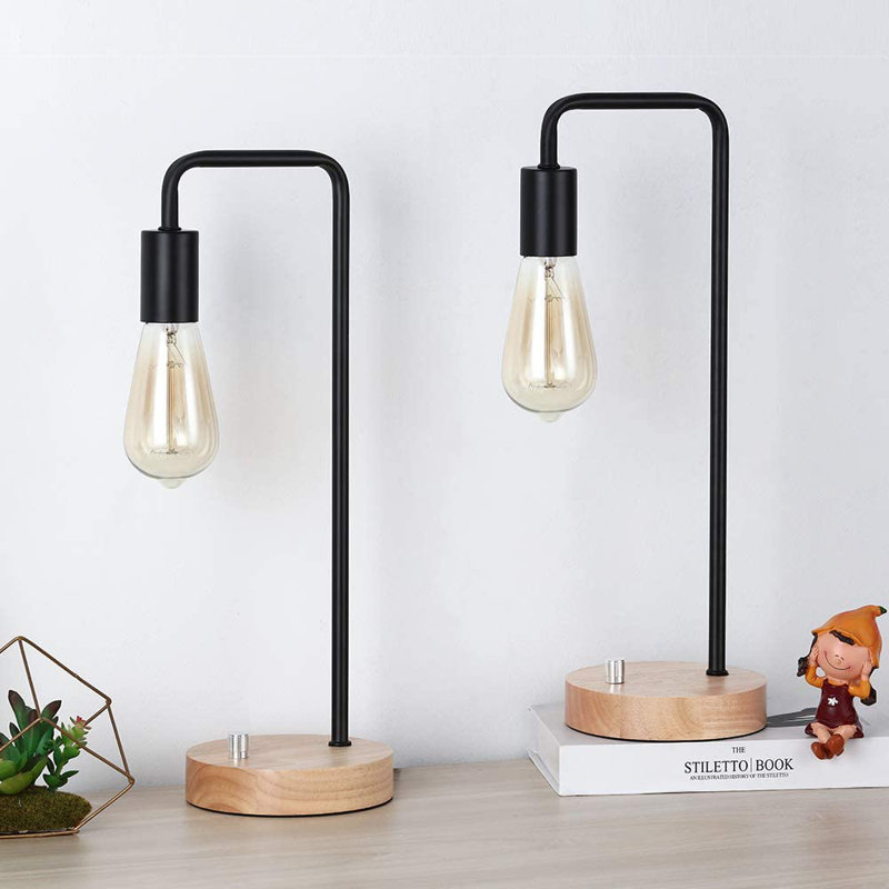 Ensemble de lampes de table arquées brunes 16,9 po Cenhelm