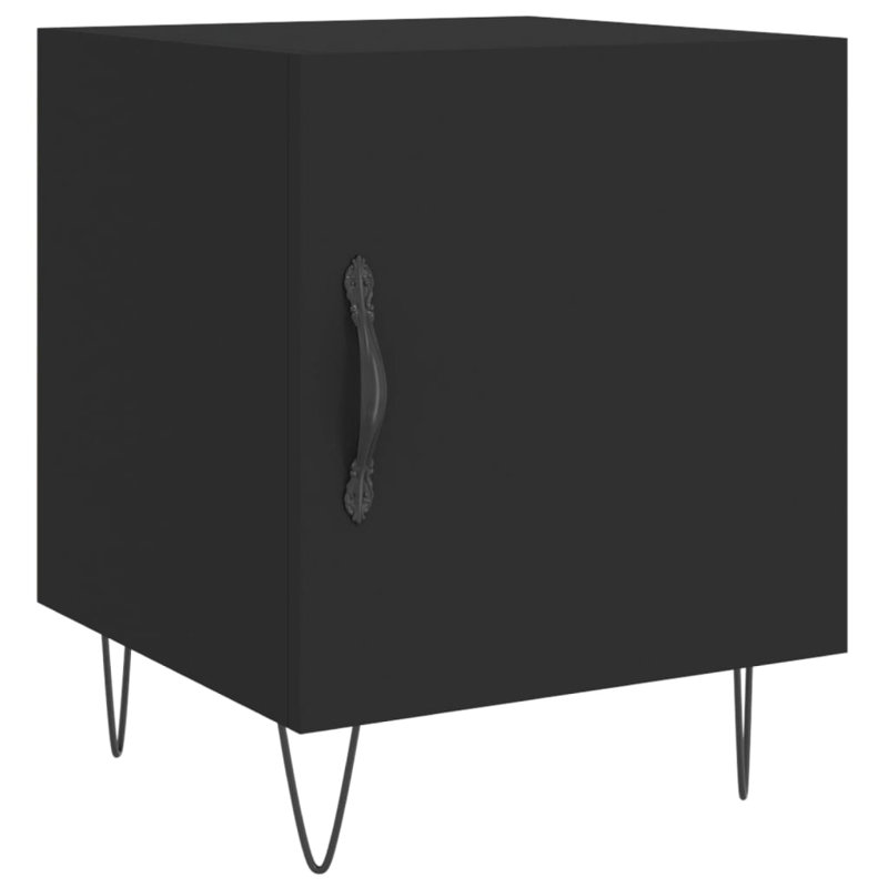 40cm W Iron Bedside Table, Black