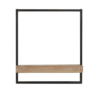 Tablette décorative industrielle en fer et en bois, 15,7 x 5,9 x 17,7, en bois, style décoratif, décor moderne