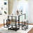 Dining Table Set for 2, Kitchen Island Bar Table Set with Storage, Faux Marble Table and 2 Stools