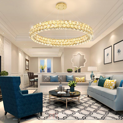 Modern Ring Crystal Dimmable Chandelier