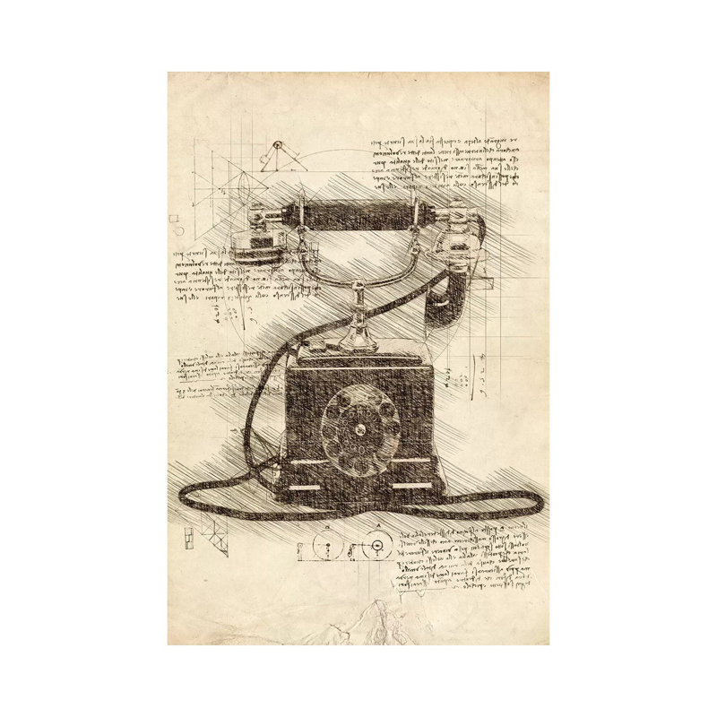 «Old Téléphone» par Cornélin, impression sur toile tendue, H 18 po x l 12 po x 1,5 po