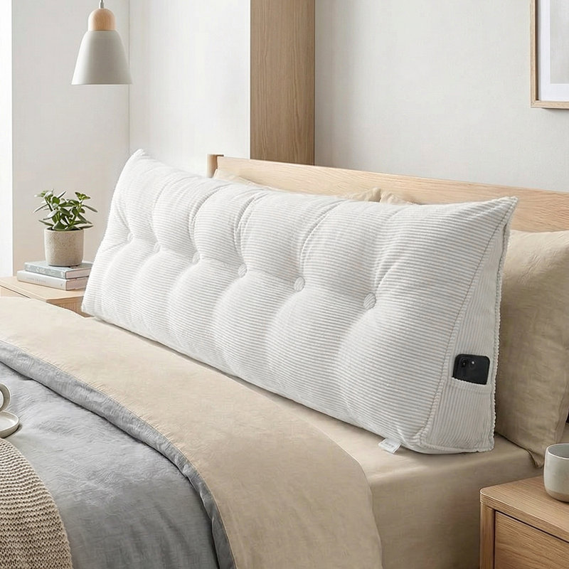 Wedge Headboard Pillow with Removable Cover in , 180cm W x 20cm D