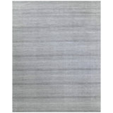 Hand Knotted Wool Geometric Area Rug in Silver/Charcoal/Ivory