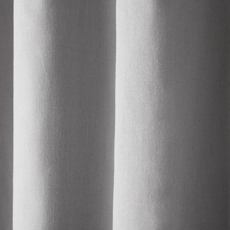 TOWN & COUNTRY BASICS SELENA Solid Linen Texture Indoor Curtains 2-Pack , Gray, 50" W x 96" L