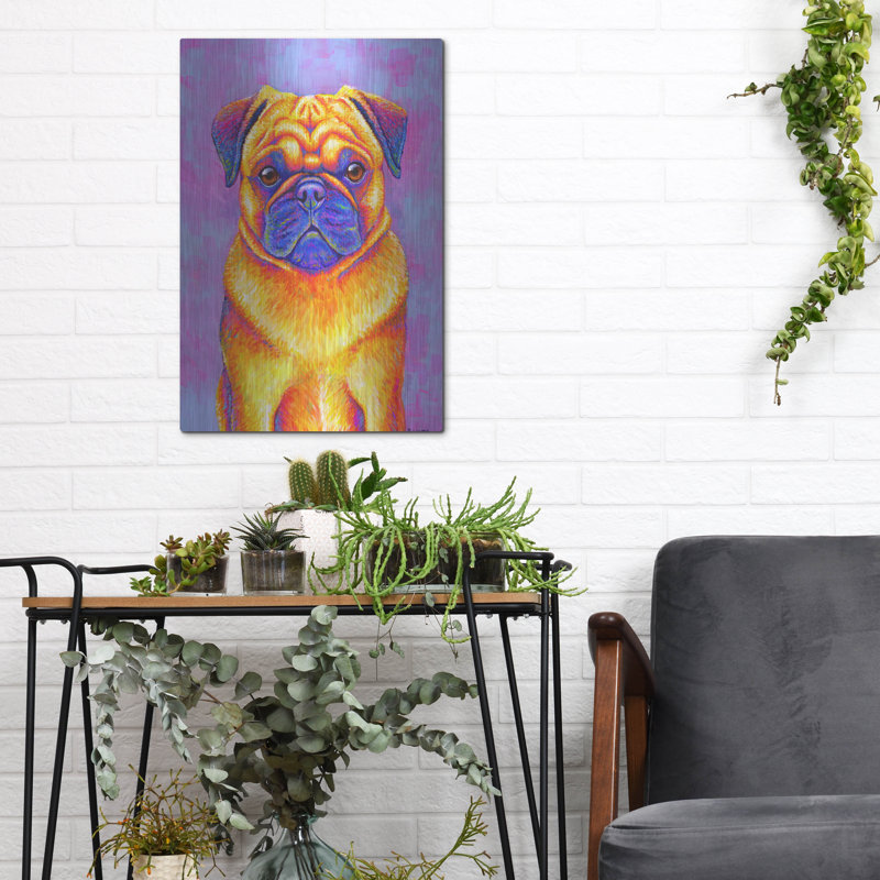 " Pug " by Rebecca Wang Art, 16" H x 12" W