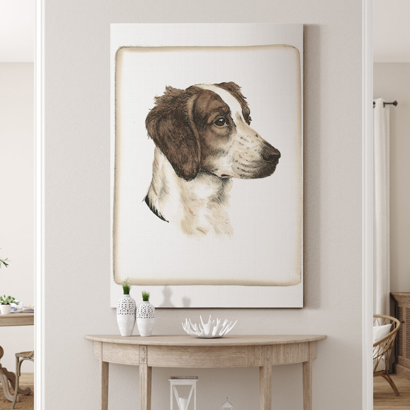 Reproduction d’art sur toile tendue « Danchin Brittany Spaniel », H 27 po x l 18 po x P 1 po