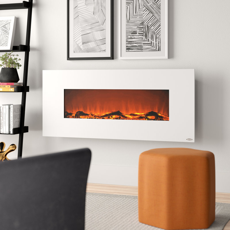 Lauderhill 50.375'' W Electric Wall Mounted with 5118 BTU, White Frame