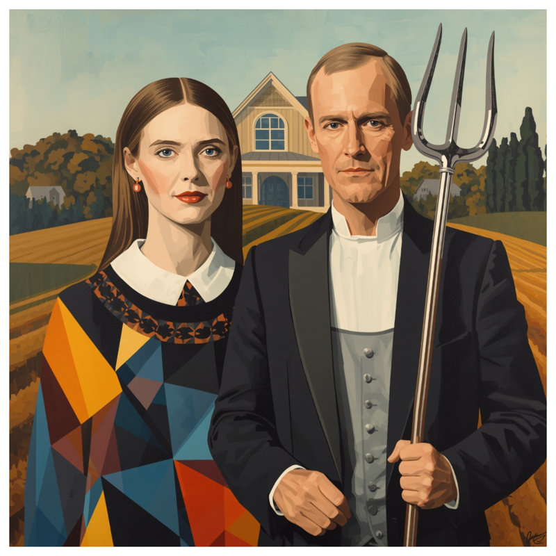 Rideaux de douche Farmhouse Couple, 70in W x 72in H