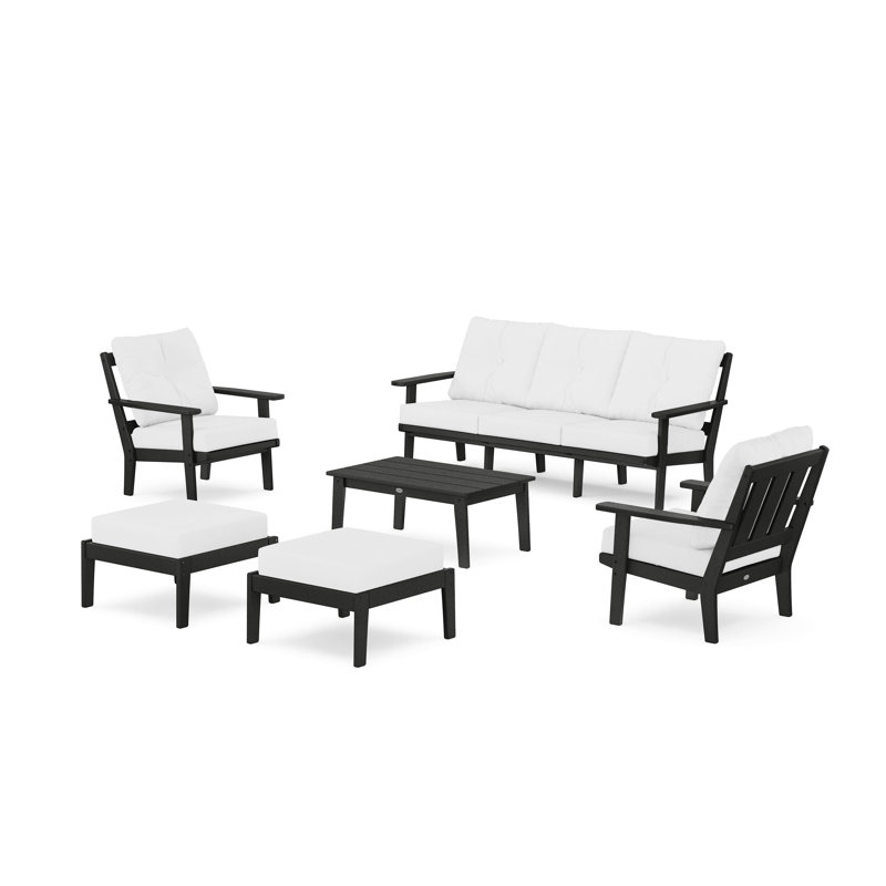 Oxford 6-Piece Lounge Sofa Set, Slate Gray, Natural