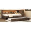 Lit plateforme simple en métal avec tête de lit en bois / option, pas de sommier tapissier, rangement disponible, assemblage facile, tête / accessoire moderne, pas nécessaire, sous le lit-491979507