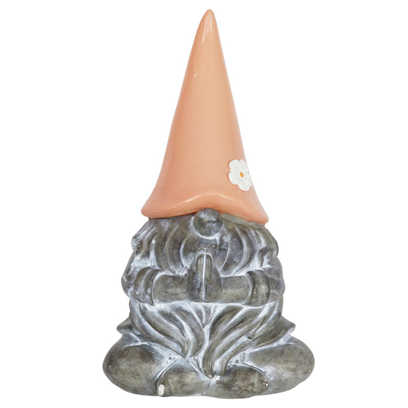 Statue de gnome solaire méditant 11 pouces Exhart Good Time