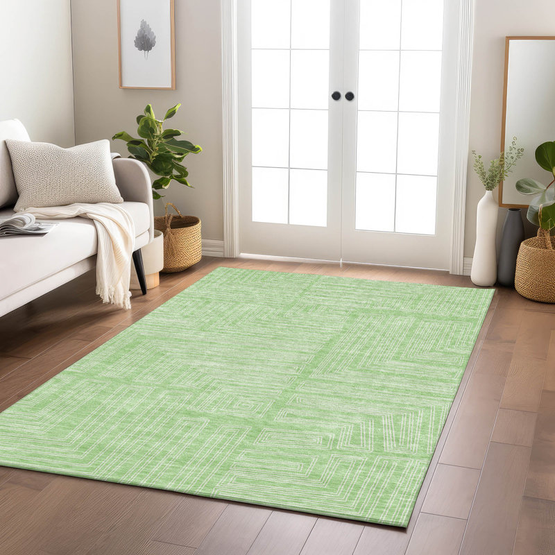 Tapis intérieur / extérieur lavable à la machine Chayden ACN1045, Rectangle 10 pi x 14 pi