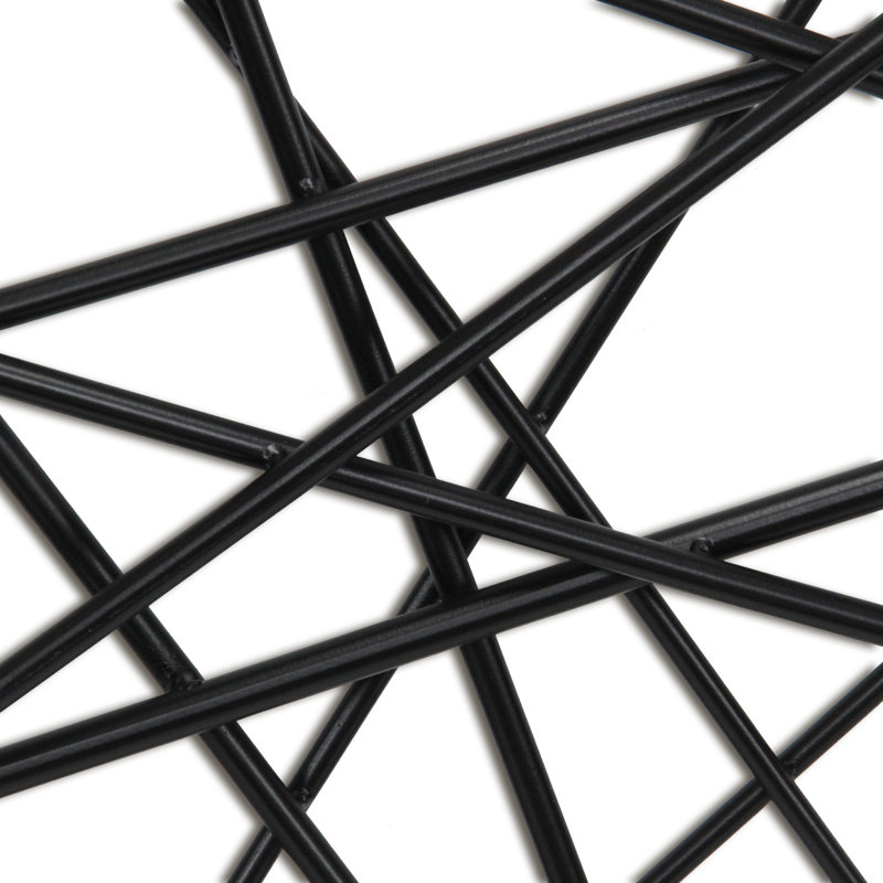 Polaris Rectangle Linear Metal Abstract Wall Art, Black