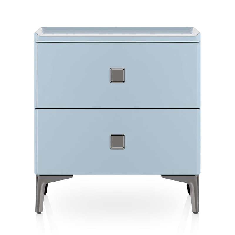 47.5cm W Metal Bedside Table, Blue