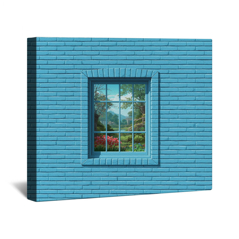 Toile tendue sur châssis en briques bleues en plusieurs tailles, 16 po x 20 po