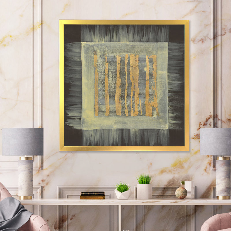 «Galm Abstract II», reproduction sur toile encadrée, H 30 po x l 30 po x P 1 po, Cadre doré