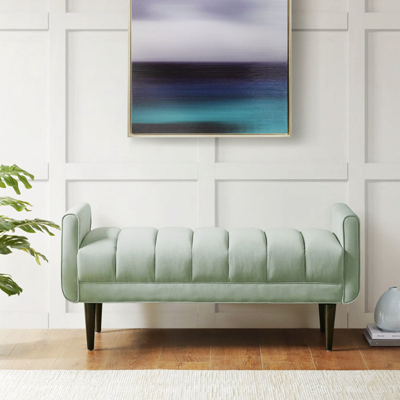 Banc rembourré en velours Ayonna