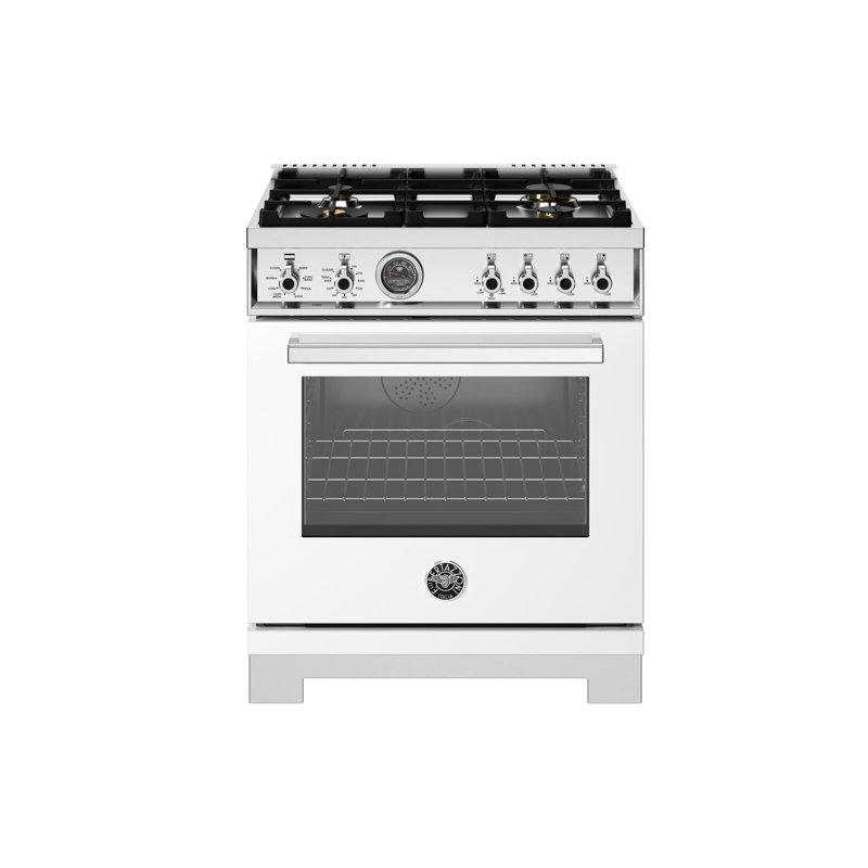 Professional Series Range 30" - 4 Brass Burners - Self-Clean Oven, White Gloss