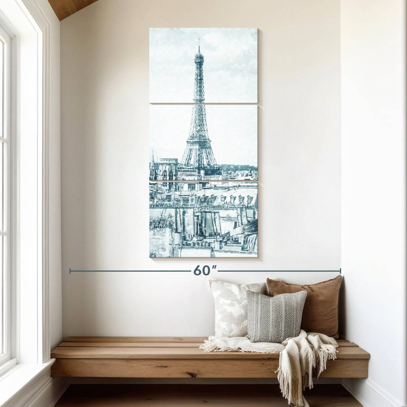 Retro Eiffel Tower, 52" H x 24" W