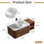 Ensemble de meuble-lavabo mural, lavabo de salle de bain flottant avec lavabo rond en céramique et armoire latérale, ensemble de meuble-lavabo texturé à ondulation d'eau pour les petits espaces, peu encombrant-129741587-129741588-129741592