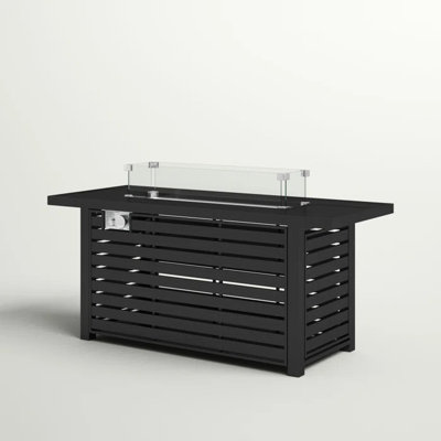 24" Steel Propane Fire Pit Table With Cover - Create A Warm And Inviting Outdoor Setting. Construction, Neutral Tone. Slatted Base For Airy Ambiance. Fireplace Lid, Cover, Lava Rocks, Glass Beads.