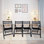 Chaise pour événement spécial pliante en bois à lattes Furniture - noir, ensemble de 4, CHAISE PLIABLE, STYLE PLIABLE