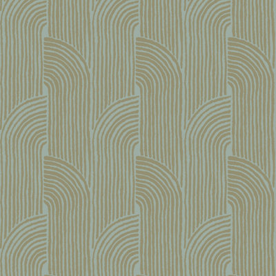 Woven Arcs - Golden Blue Wallpaper