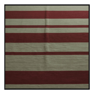 Machine Washable Horizontal Stripes Black Area Rug