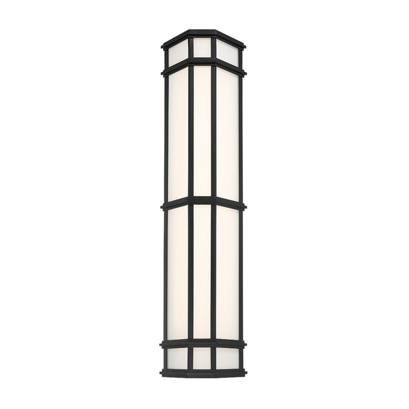 Grande applique murale d'extérieur à DEL MONTE, Noir mat, H 29,25 po x l 7,5 po x P 5,25 po