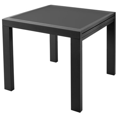 Ailina Extendable Glass Top Metal Base Dining Table