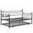 Black Daybed With Trundle - Modern Style For Bedroom Comfort, Metal Build, Space Saving, Quiet And Stable Sleeping Area, Easy Assembly Process, All Mattress Types Suitable, 250/350 Lbs Capacity