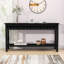 Console rustique en nid d'abeille avec 3 tiroirs de rangement et tablette ouverte-2095061734