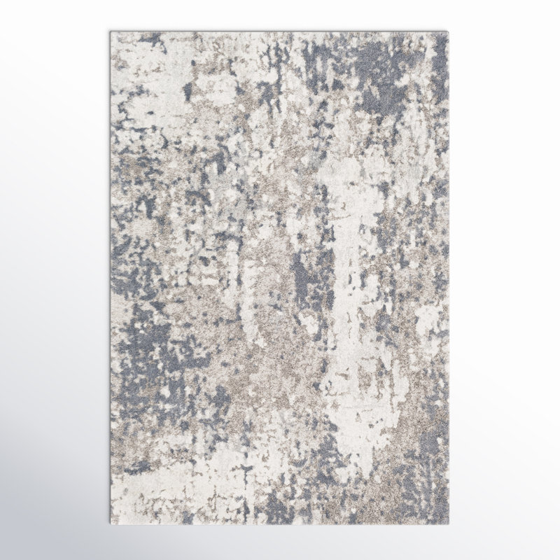 Kolar Abstract Beige/Gray Rug, Rectangle 6'7" x 9'6"