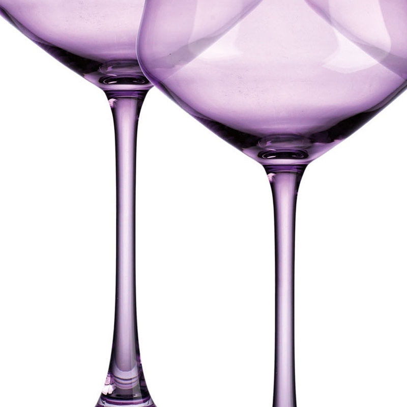 Ensemble de quatre verres coupés translucides, Mauve