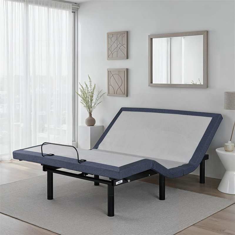 Twin XL Adjustable Bed Base with Massage, Head/Foot Adjustments &amp; No Box Spring Needed