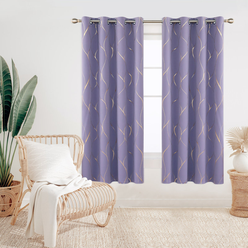 Valmar Blackout Curtain Pair, Width 132 x Drop 138cm, Light Purple