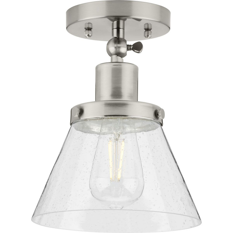 Plafonnier semi-encastré 1 lumière 8 po, Nickel