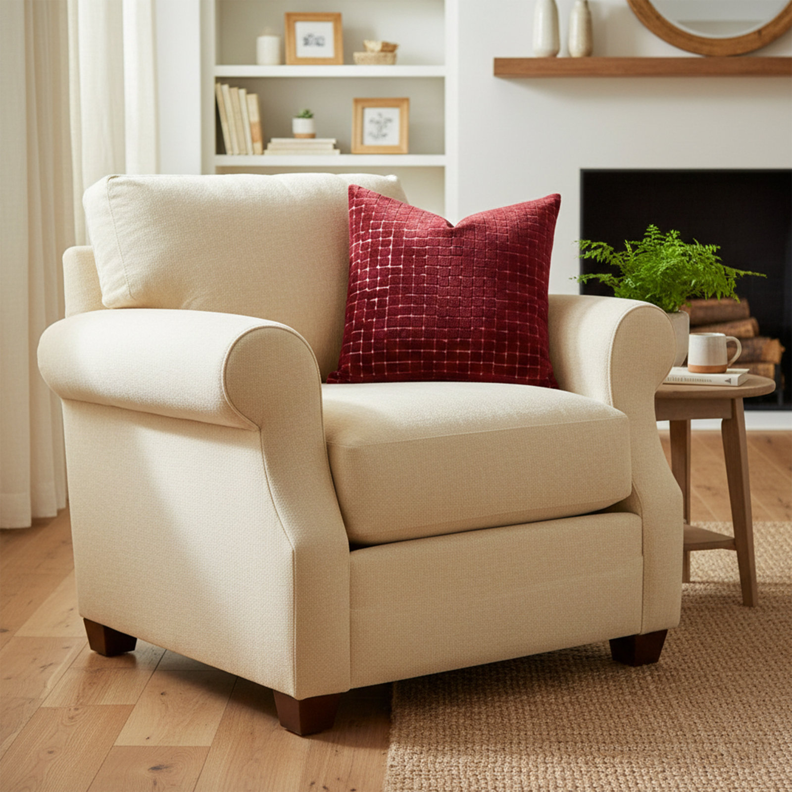 Throw Pillow, Cranberry, 18" x 18", Polyfill