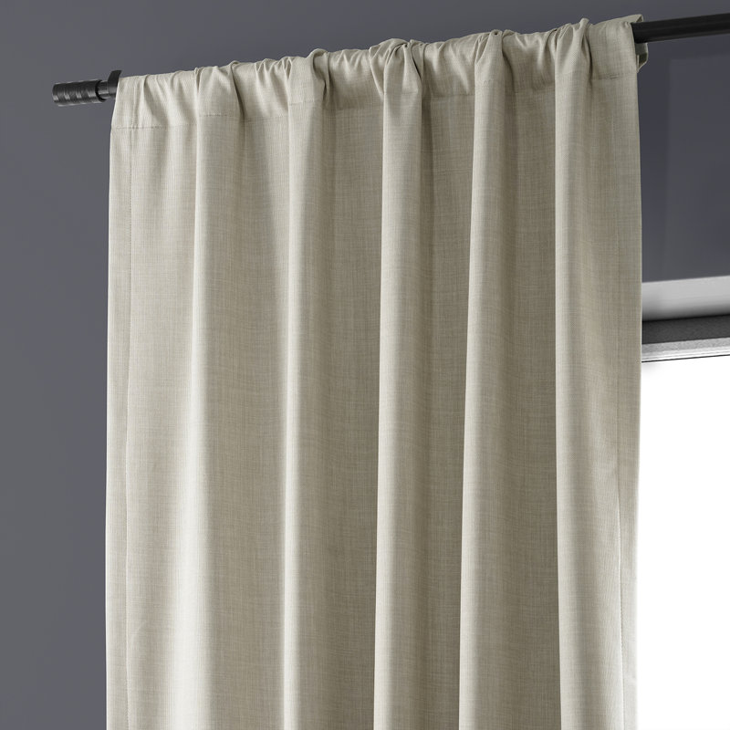 Panneau de rideau simple d'intérieur occultant Performance Linen Hotel, L 50 po x L 96 po, Blanc