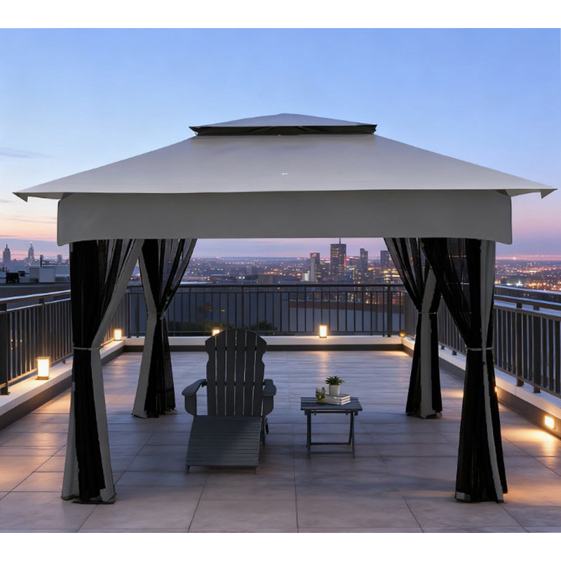 Pavillon de jardin pliable facile à installer, abri de jardin escamotable avec filet à fermeture éclair, sac de transport