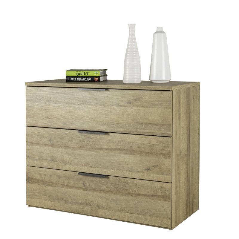 Paravia 100cm W 3 - Drawer Chest of Drawers, Brown