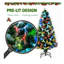 Durham 4FT Multicoloured Artificial Christmas Tree w/ Pre-Lit Modes Metal Stand