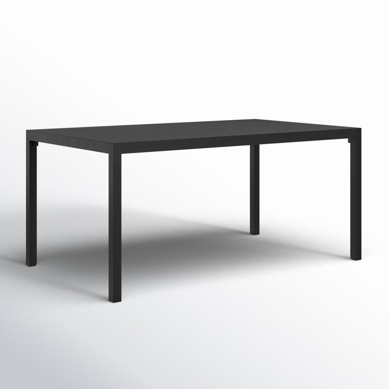 Table de salle à manger en aluminium Armando, Noir, noir, noir, noir