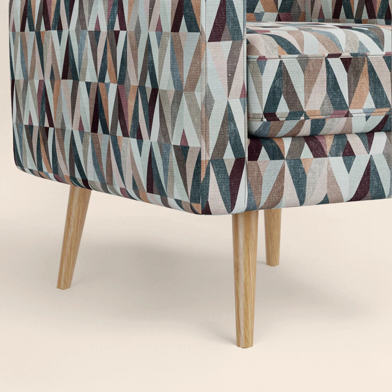 Fauteuil capitonné multicolore l 29 po avec pieds en bois massif