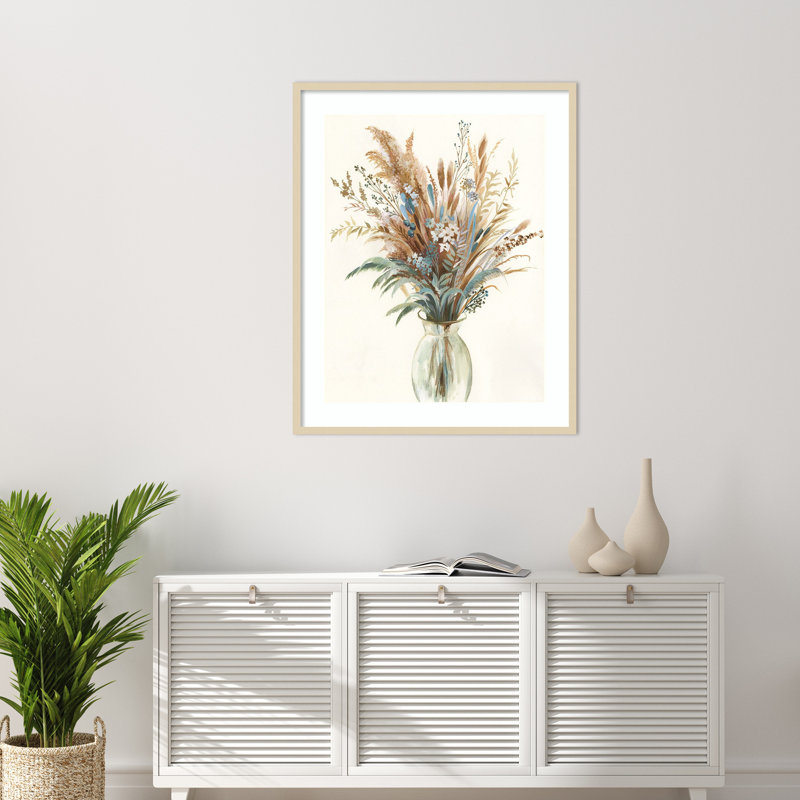 «Fall Wild Flowers I» par Asia Jensen, impression sur bois encadrée, H 41 po x l 33 po