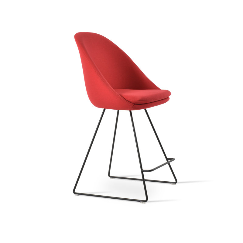 Tabouret de bar et de comptoir Tribeca, Rouge d’époque, Tabouret de comptoir (siège d'une hauteur de 23,2