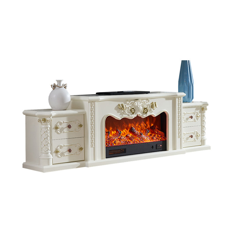 Foyer chauffant en bois massif beige, Beige