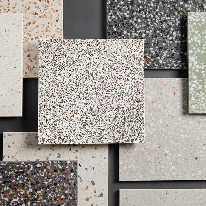 True Terrazzo 16x16 Polished Terrazzo Tile, Kashmir Beige