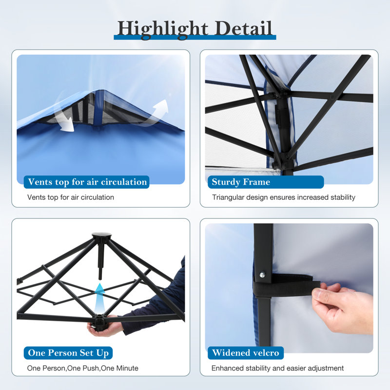 8x8 Pop Up Canopy With Single Side Wall